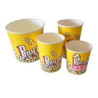 Custom Printing Disposable  Fried Chicken Paper Bucket Popcorn Cup With Lid