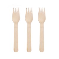 160mm Wood Disposable Fork Spoon Camping Outdoor