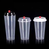 Food grade Custom Printed 360ml 500ml 600ml Clear Disposable Plastic Bubble Tea PP Injection Cup With Lid