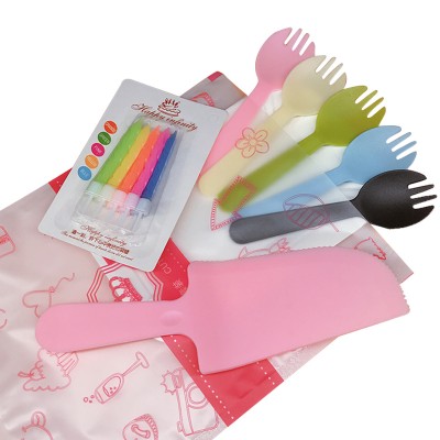 Multi-function ice cream spoon plastic colored plastic spoon plastic fork and spoon