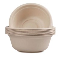 Microwaveable leak proof paper food biodegradable bowl disposable sugarcane bowl 500ml sugarcane bowl