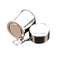 Promotional Collapsible Fold Shot Glass High Quality Stainless Steel Coffee Tea Cup Saucer